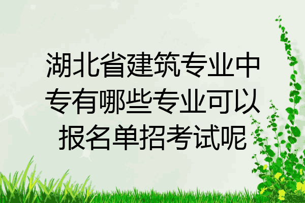 湖北省建筑专业中专有哪些专业可以报名单招考试呢