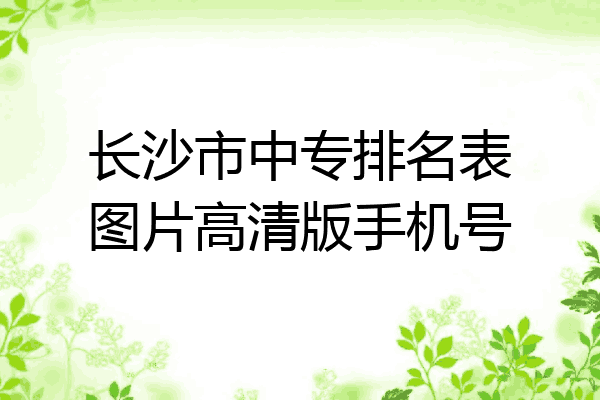 长沙市中专排名表图片高清版手机号