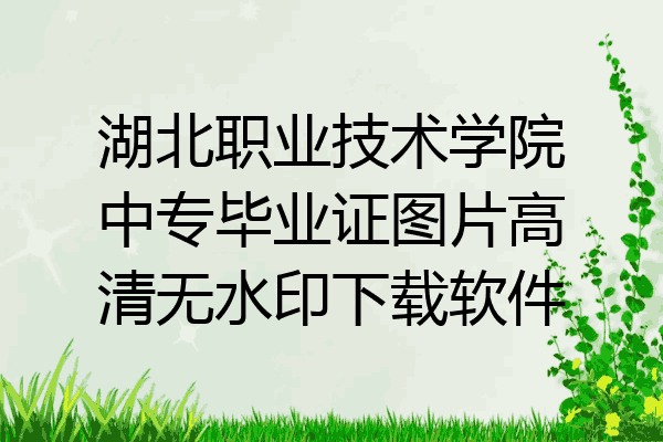 湖北职业技术学院中专毕业证图片高清无水印下载软件