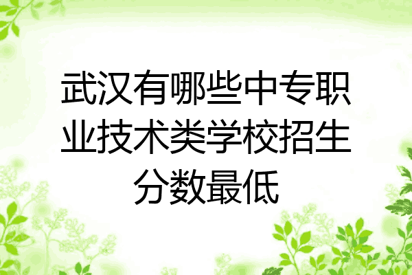 武汉有哪些中专职业技术类学校招生分数最低