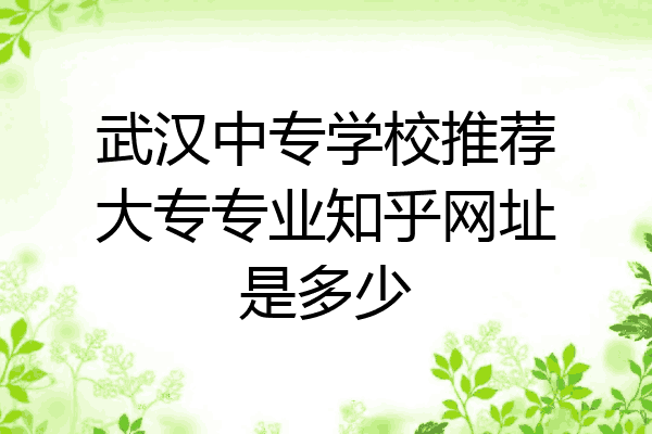 武汉中专学校推荐大专专业知乎网址是多少