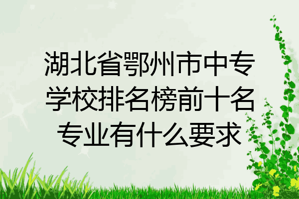 湖北省鄂州市中专学校排名榜前十名专业有什么要求