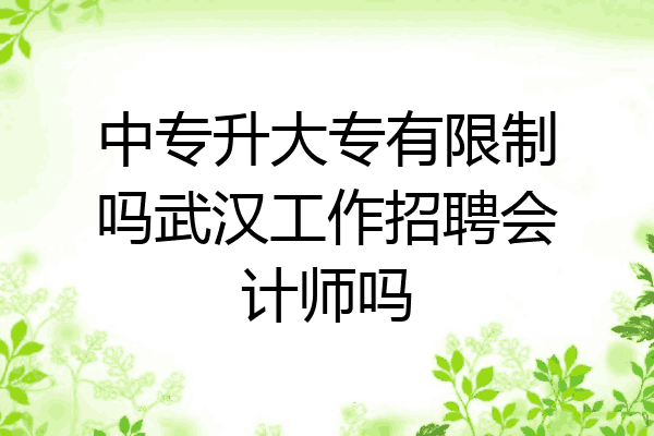 中专升大专有限制吗武汉工作招聘会计师吗