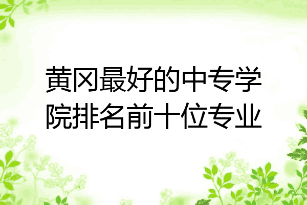 黄冈最好的中专学院排名前十位专业
