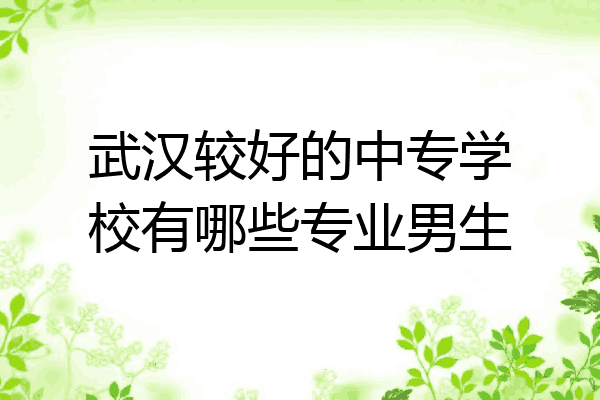 武汉较好的中专学校有哪些专业男生