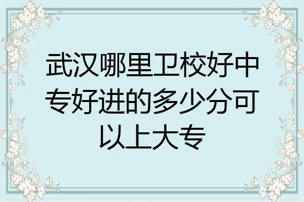 武汉哪里卫校好中专好进的多少分可以上大专