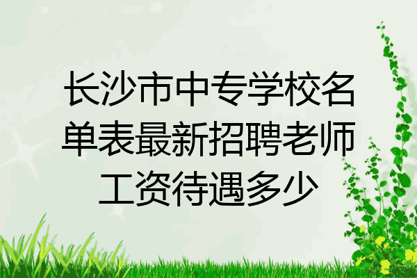 长沙市中专学校名单表最新招聘老师工资待遇多少