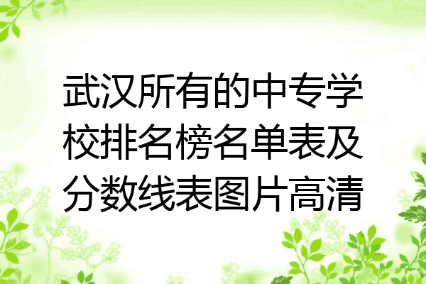 武汉所有的中专学校排名榜名单表及分数线表图片高清