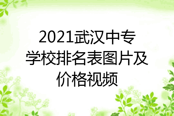 2021武汉中专学校排名表图片及价格视频