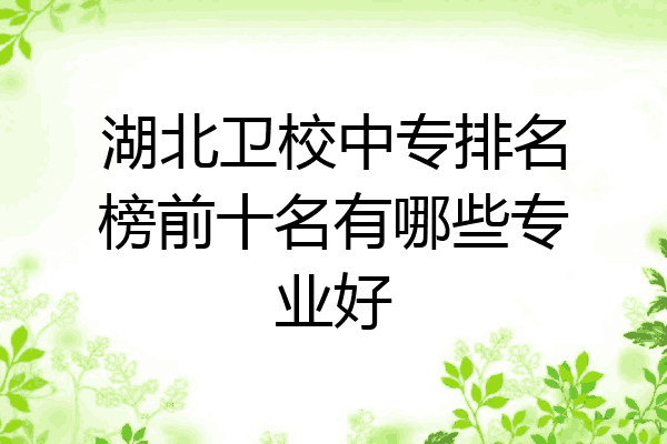 湖北卫校中专排名榜前十名有哪些专业好