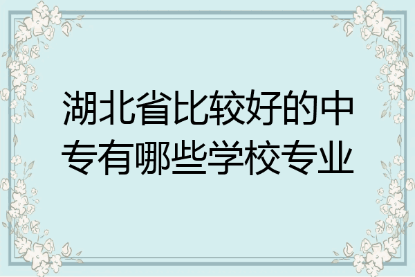 湖北省比较好的中专有哪些学校专业