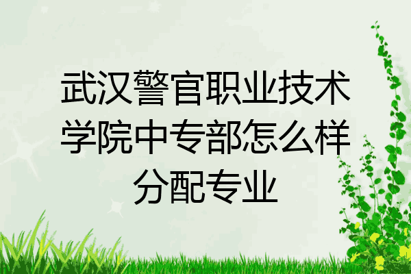 武汉警官职业技术学院中专部怎么样分配专业