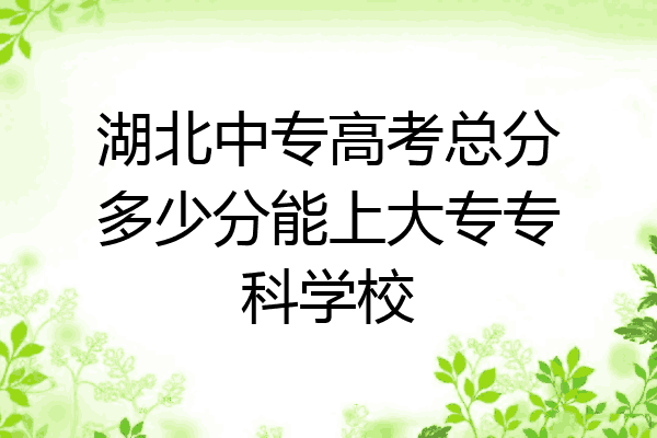 湖北中专高考总分多少分能上大专专科学校