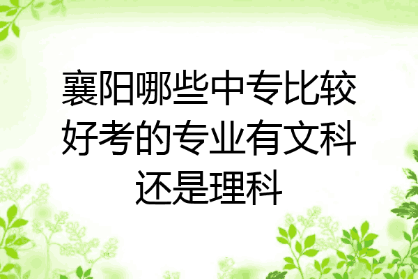襄阳哪些中专比较好考的专业有文科还是理科