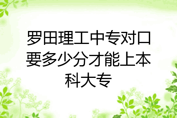 罗田理工中专对口要多少分才能上本科大专