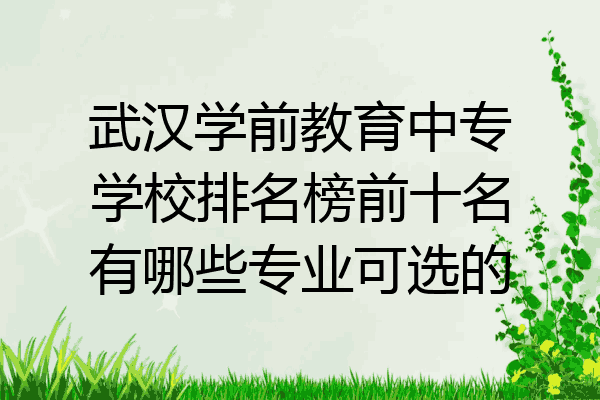 武汉学前教育中专学校排名榜前十名有哪些专业可选的