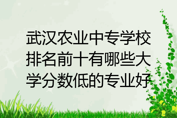 武汉农业中专学校排名前十有哪些大学分数低的专业好