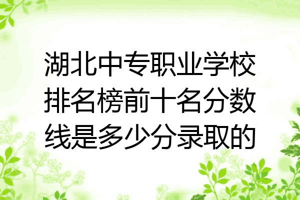 湖北中专职业学校排名榜前十名分数线是多少分录取的