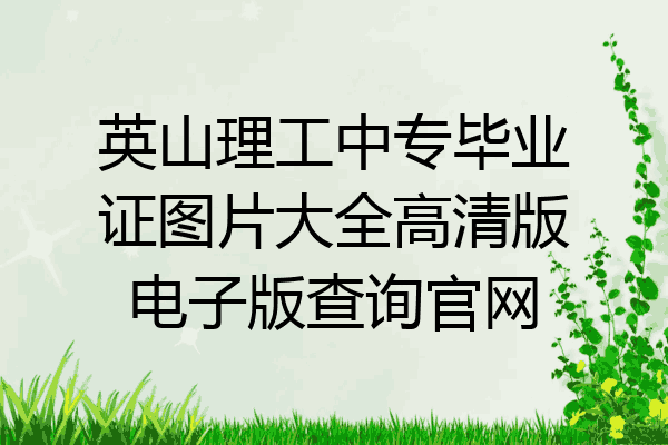 英山理工中专毕业证图片大全高清版电子版查询官网