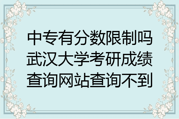 中专有分数限制吗武汉大学考研成绩查询网站查询不到