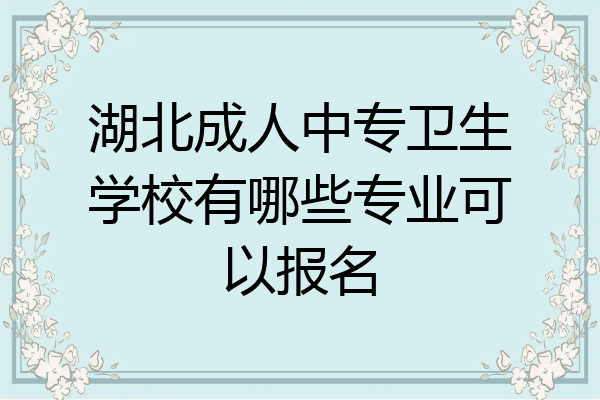 湖北成人中专卫生学校有哪些专业可以报名