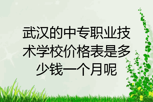 武汉的中专职业技术学校价格表是多少钱一个月呢