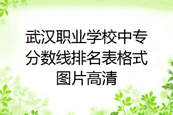 武汉职业学校中专分数线排名表格式图片高清