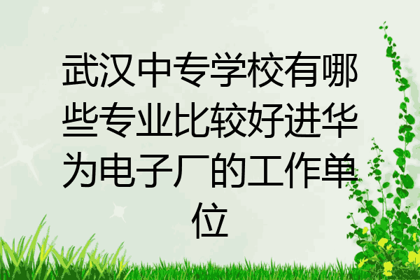 武汉中专学校有哪些专业比较好进华为电子厂的工作单位