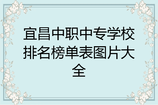 宜昌中职中专学校排名榜单表图片大全