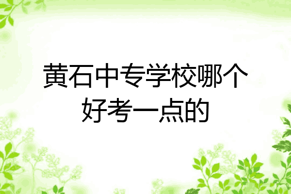 黄石中专学校哪个好考一点的