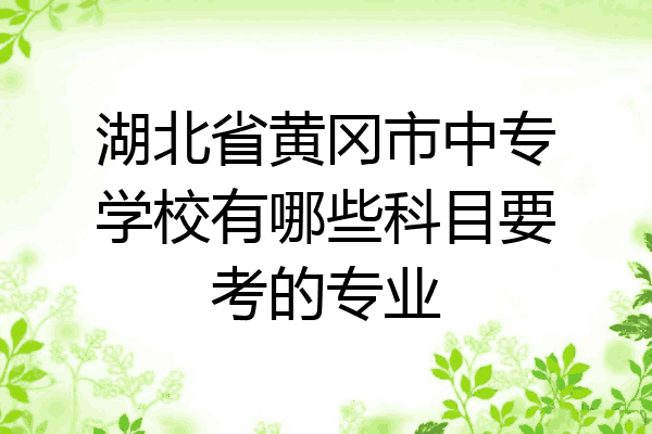 湖北省黄冈市中专学校有哪些科目要考的专业