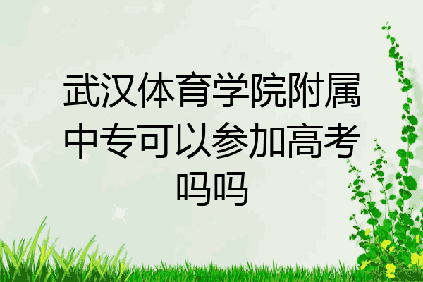 武汉体育学院附属中专可以参加高考吗吗