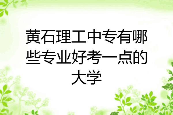 黄石理工中专有哪些专业好考一点的大学