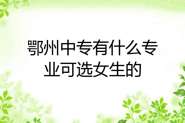 鄂州中专有什么专业可选女生的