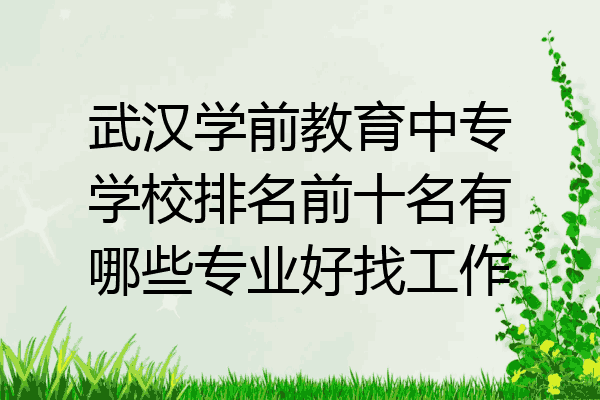 武汉学前教育中专学校排名前十名有哪些专业好找工作