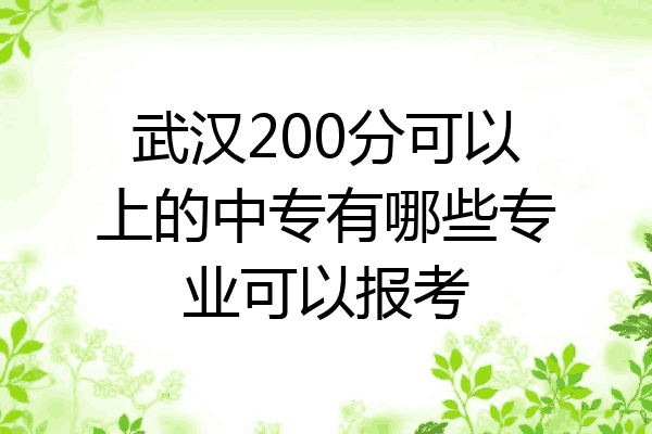 武汉200分可以上的中专有哪些专业可以报考