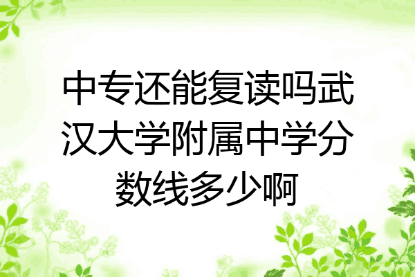 中专还能复读吗武汉大学附属中学分数线多少啊