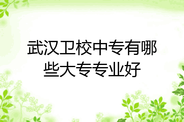 武汉卫校中专有哪些大专专业好