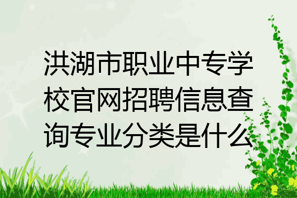 洪湖市职业中专学校官网招聘信息查询专业分类是什么