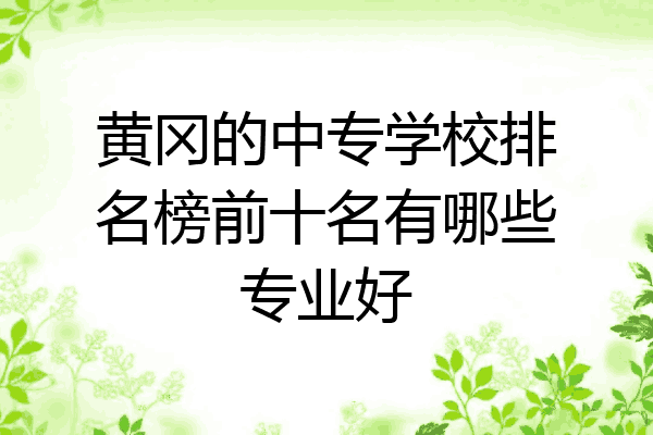 黄冈的中专学校排名榜前十名有哪些专业好