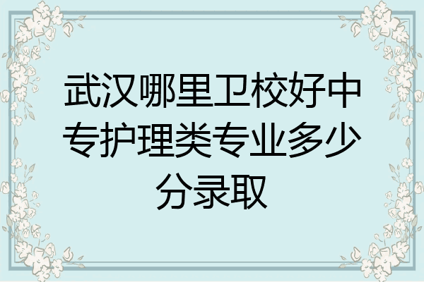 武汉哪里卫校好中专护理类专业多少分录取