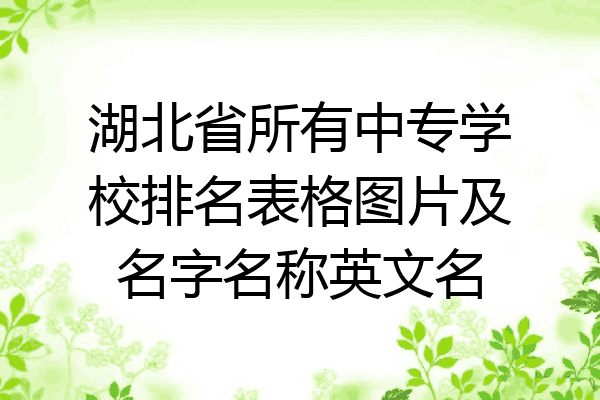 湖北省所有中专学校排名表格图片及名字名称英文名
