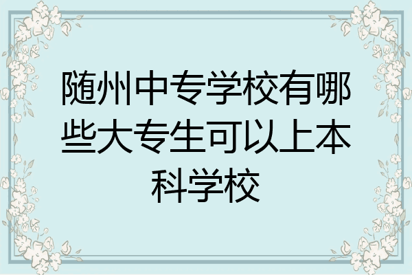 随州中专学校有哪些大专生可以上本科学校