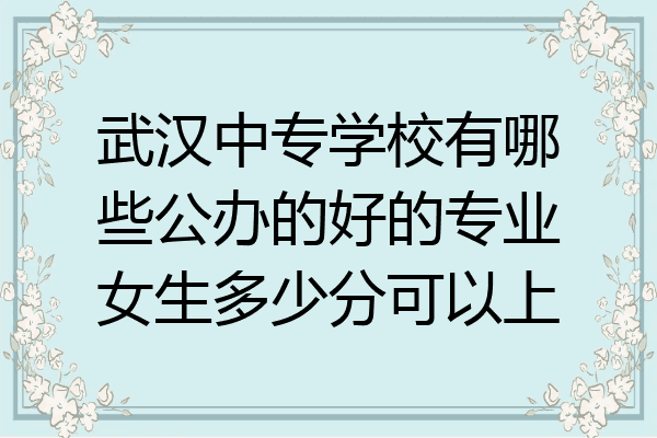 武汉中专学校有哪些公办的好的专业女生多少分可以上