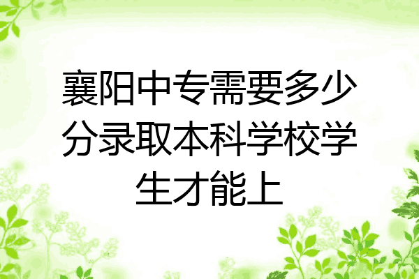襄阳中专需要多少分录取本科学校学生才能上