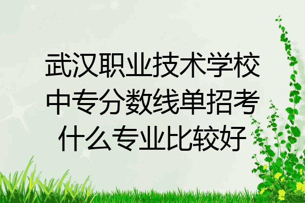 武汉职业技术学校中专分数线单招考什么专业比较好