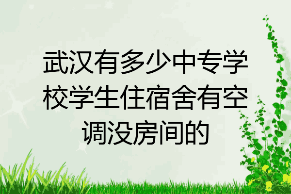 武汉有多少中专学校学生住宿舍有空调没房间的