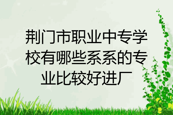 荆门市职业中专学校有哪些系系的专业比较好进厂