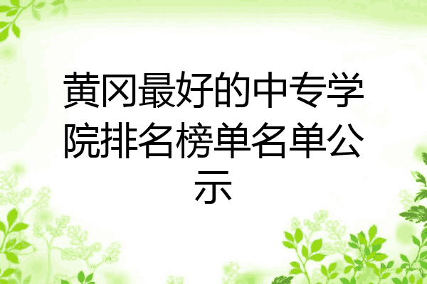 黄冈最好的中专学院排名榜单名单公示