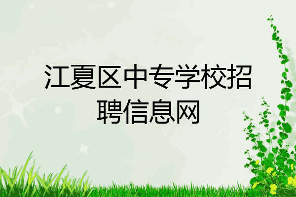 江夏区中专学校招聘信息网